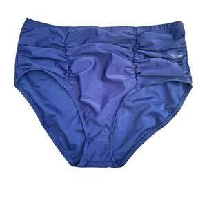 Raisins Curve Plus Size 20W Navy Swim Bottoms Ruched Tummy Control Bikini Brief